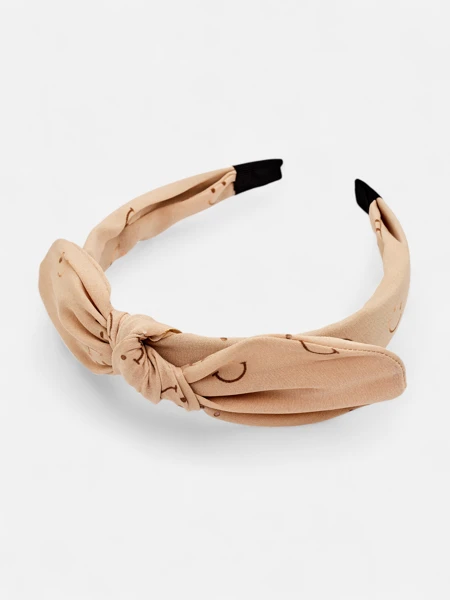 Royalfashion Children's headband with a bow with a smiley face print