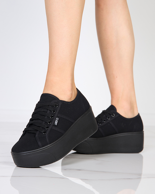 Black sports sneakers on the Darru platform - Footwear