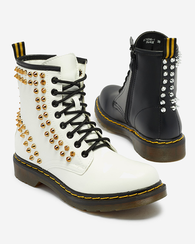 Workers women's boots with black studs Operias - Footwear