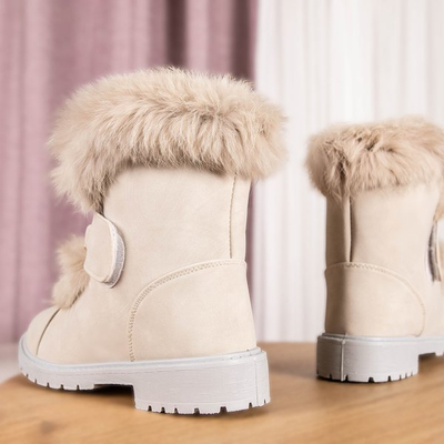 Wiscon beige boots with fur - Footwear