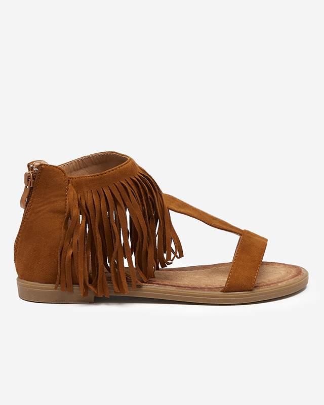 Women's sandals with camel tassels Clov- Footwear