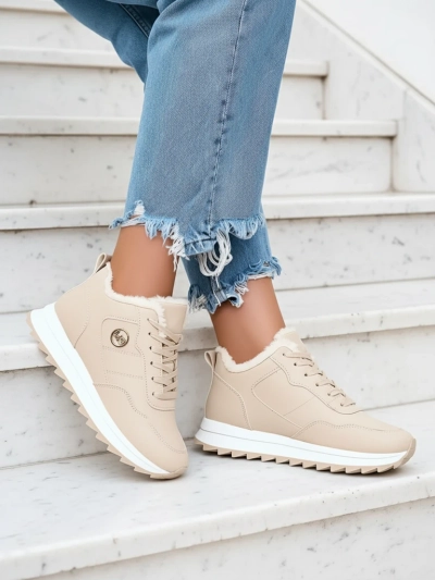 Royalfashion Beige Women's Insulated Sports Shoes Lahho