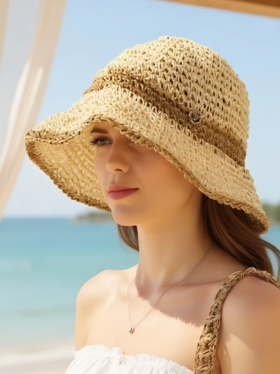 Royalfashion Women's straw hat Sun Bloom