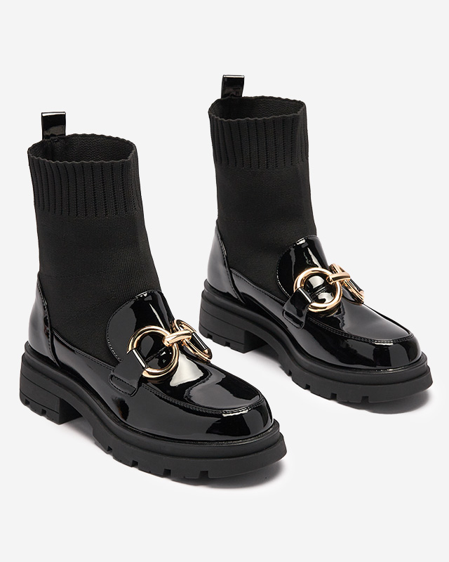 Melni sieviešu zābaki ar zeķēm Accioi- Footwear