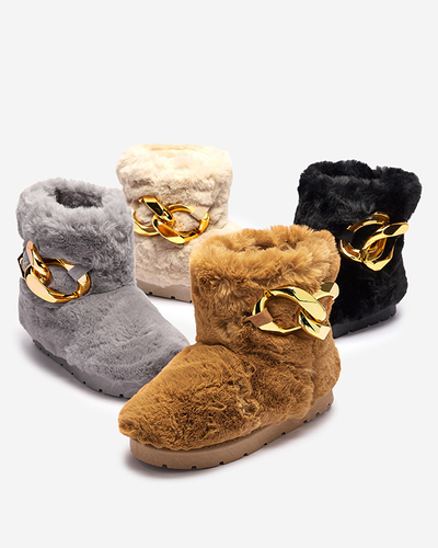 Royalfashion Black women's a'la snow boots with fur Sattopa