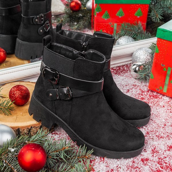 Black flat ankle boots Debra - Footwear