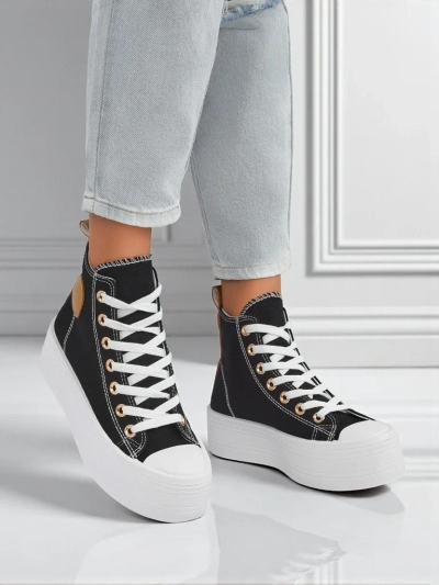 Women's Callisto Nero platform sneakers, fabric, black, summer/autumn