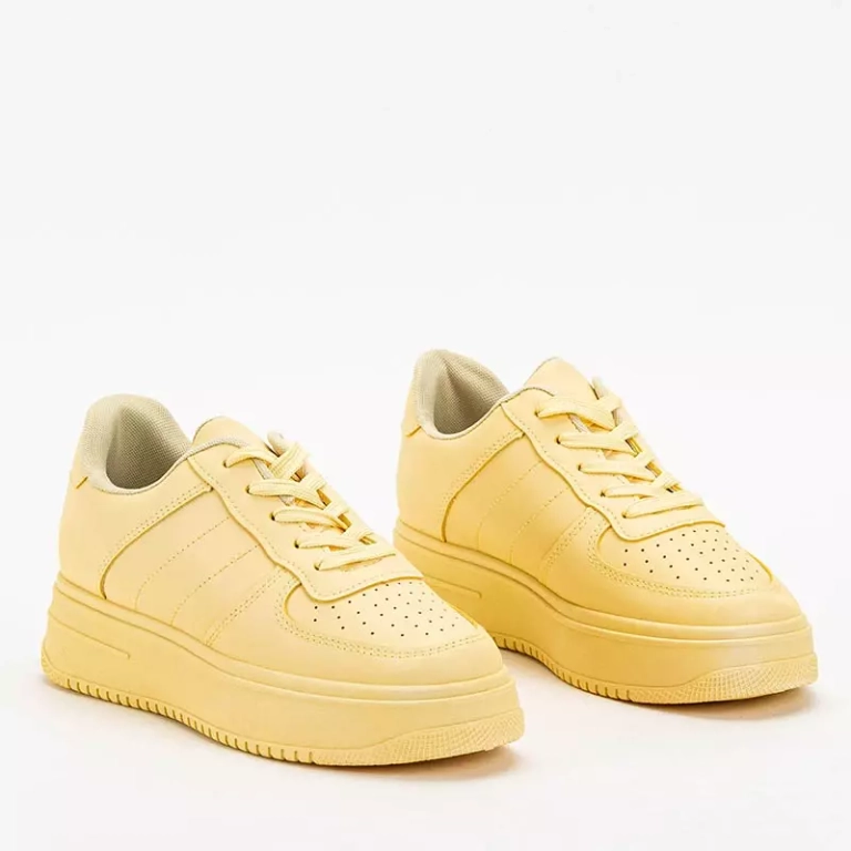 OUTLET Pastel yellow women's sports sneakers Fori - Footwear