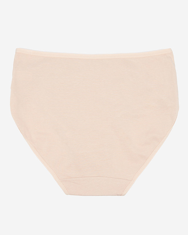 Beige cotton women's knickers with hearts - Underwear