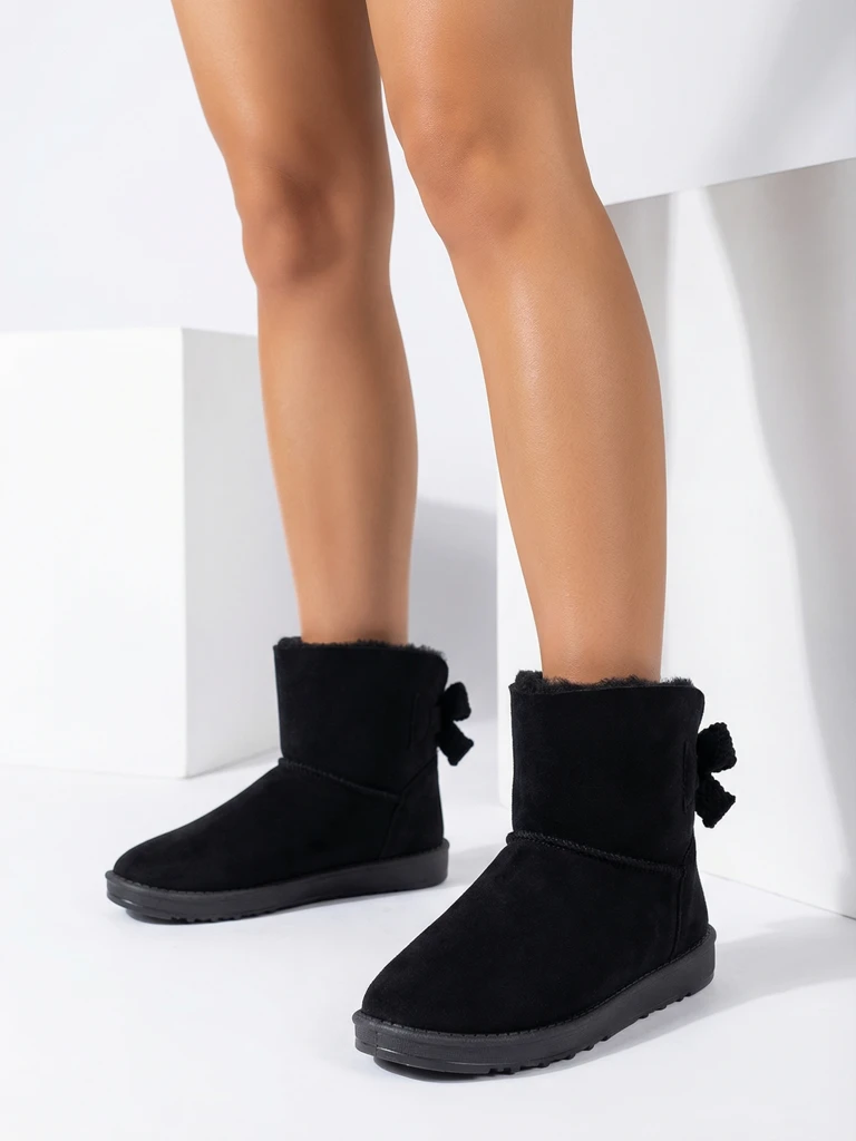 Women's Aurelia Black Flat Heel Boots