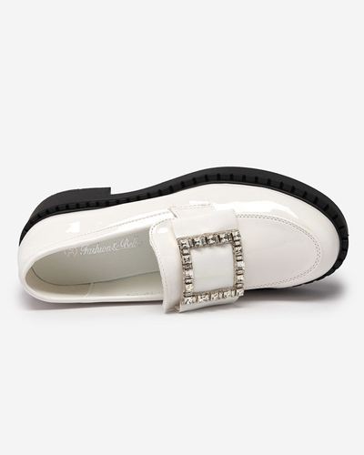 OUTLET White lacquered shoes with a Fogim buckle - Footwear