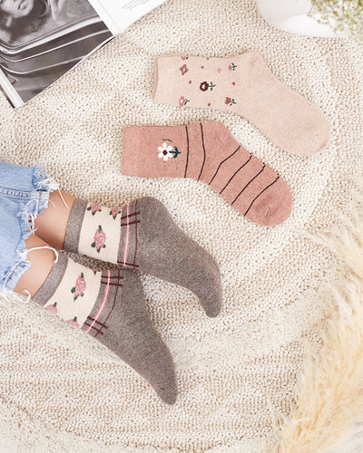 Royalfashion Set of women's print socks 3/pack