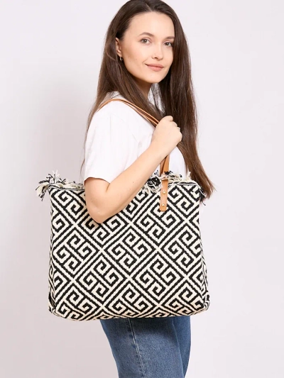 Royalfashion Patterned woven shopper bag