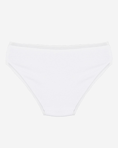 Women's White Cotton Plain Lace Briefs - Underwear