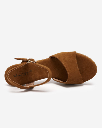 OUTLET Light brown women's sandals on the Karislo post - Footwear