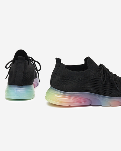 Black women's sports shoes with Afin colored sole- Footwear