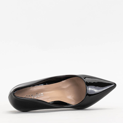 Black women's classic patent leather stilettos Amiskon - Footwear
