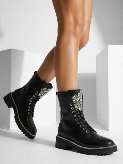 Botki Damskie eko skórzane Evinell