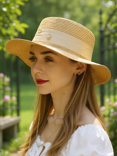 Royalfashion Женская соломенная шляпа Grace с лентой
