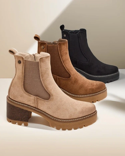 Royalfashion Eco-suede women's ankle boots on a post Segori