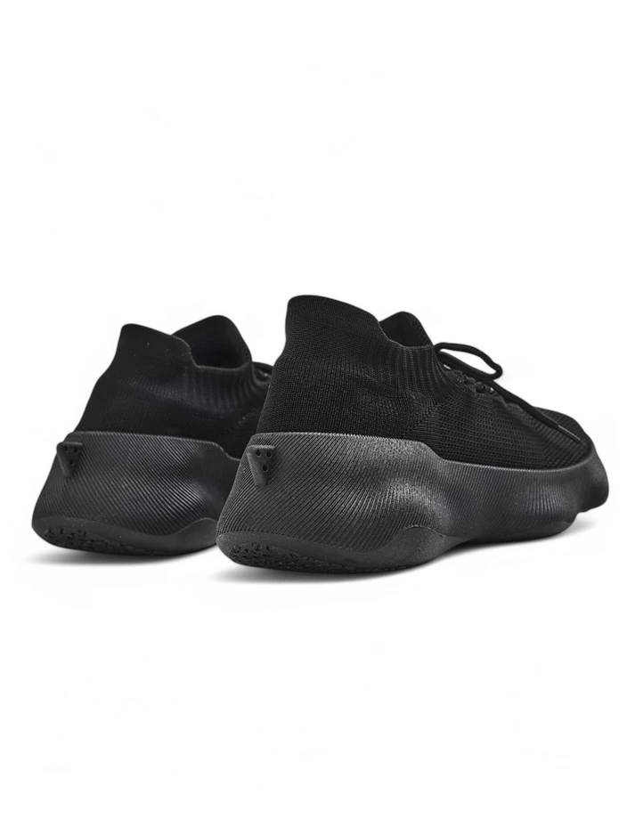 Women's Aura Nero Black Fabric Sneakers on a 4.5cm Flat Sole