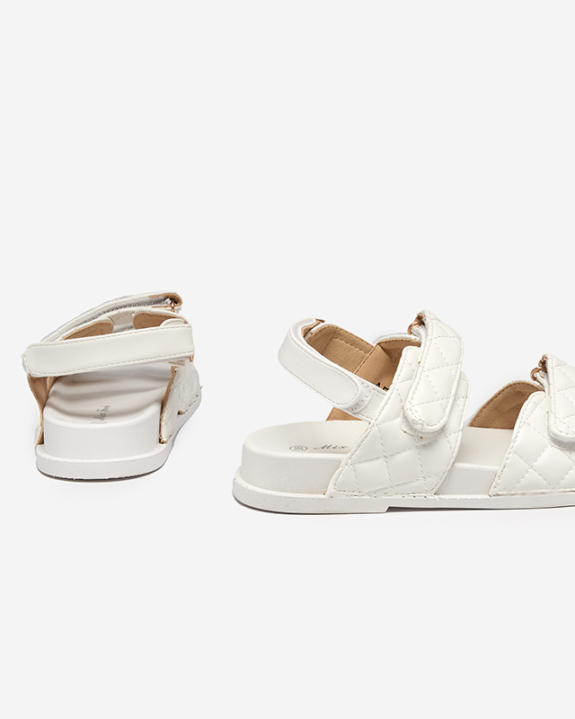 OUTLET White women's Korine velcro sandals - Footwear