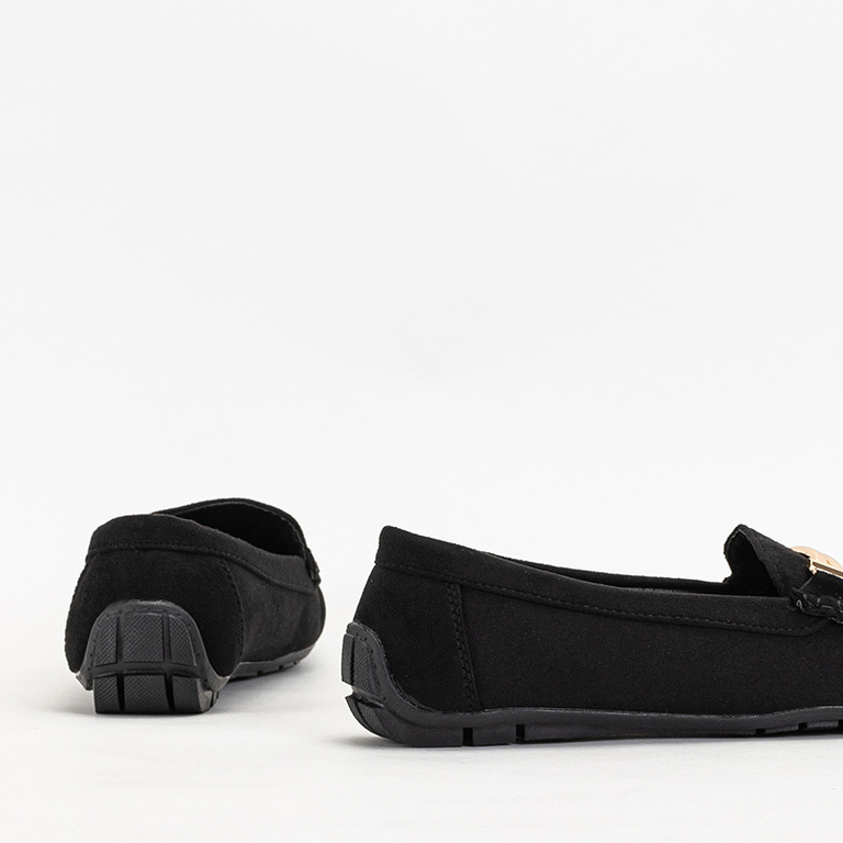 Women's Black Vitlova Eco Suede Loafers - Footwear
