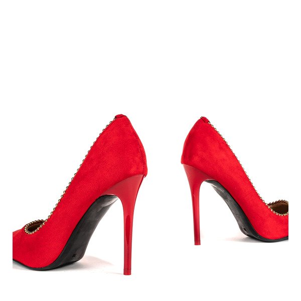 Czerwone czółenka na wysokiej szpilce Afrodyta - Obuwie