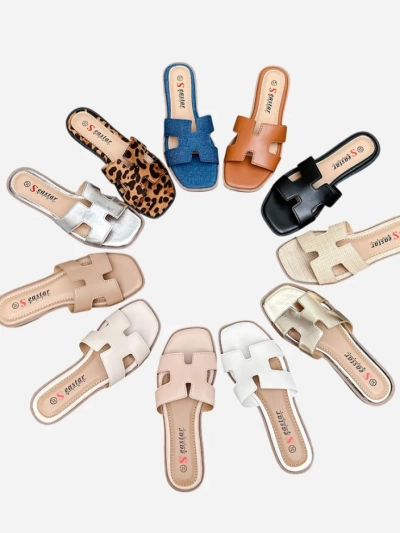 Royalfashion Sieviešu plakanas zoles flip-flopi Eval