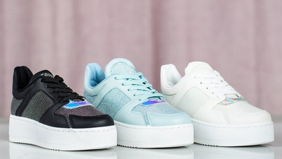 Blue sports shoes on the Salsa platform - Footwear 1