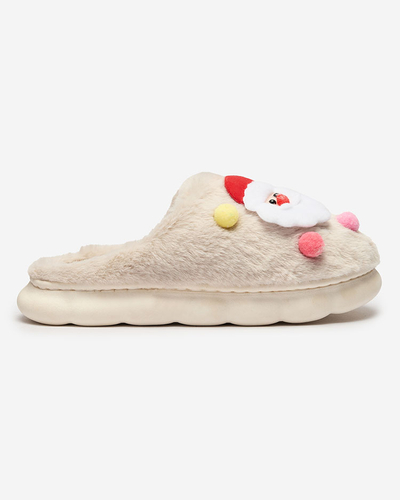 Royalfashion Christmas women's slippers in beige Fertemse