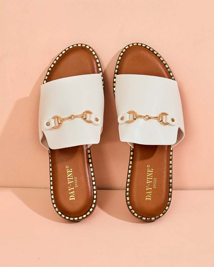 Royalfashion Women's Ovib flat sole flip-flops