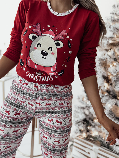 Royalfashion Women's Christmas pajamas in red