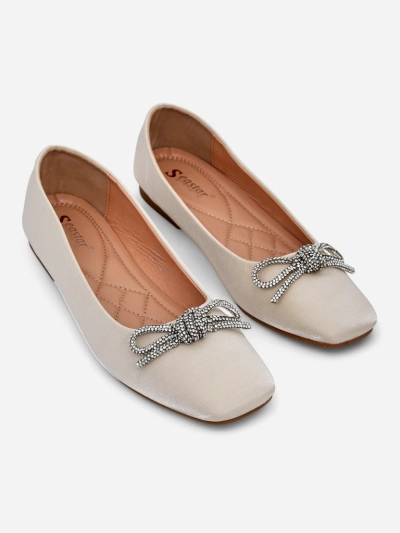 Royalfashion Women's ballet flats with a bow and shine Ofenal