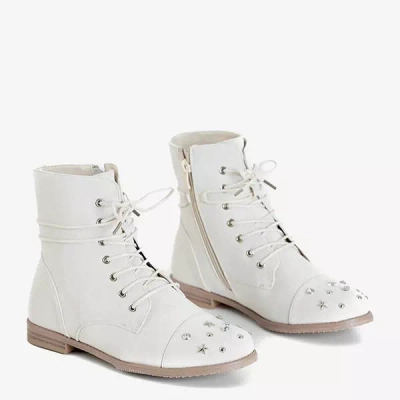 OUTLET Beige women's boots with embellishments Matildat - Footwear