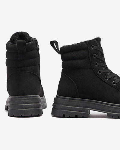 Женские утепленные ботинки-трапперы в черном колозре Tivica - Обувь