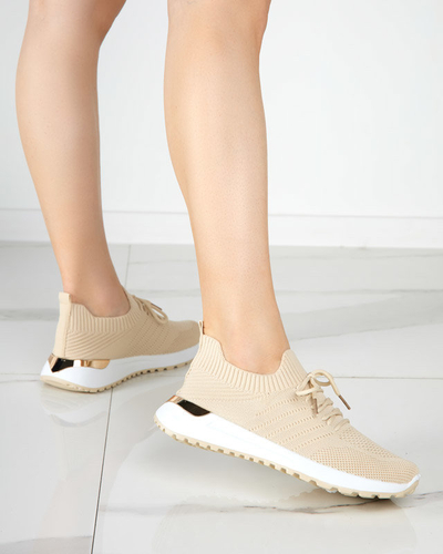 OUTLET Women's beige fabric sports shoes Erina - Footwear