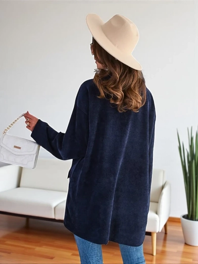 Royalfashion sieviešu džemperis ar zelta pogām PLUS SIZE