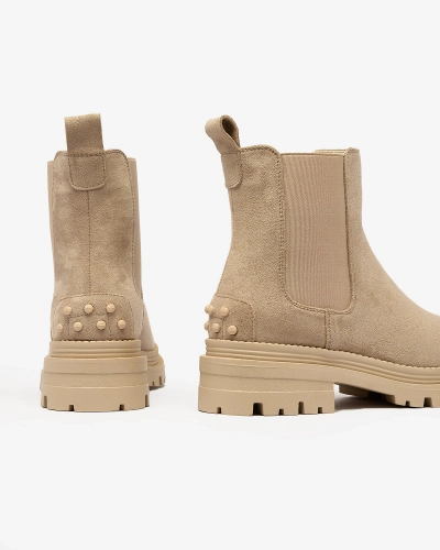 Royalfashion Beige Women's Insulated Comfy Walk Boots