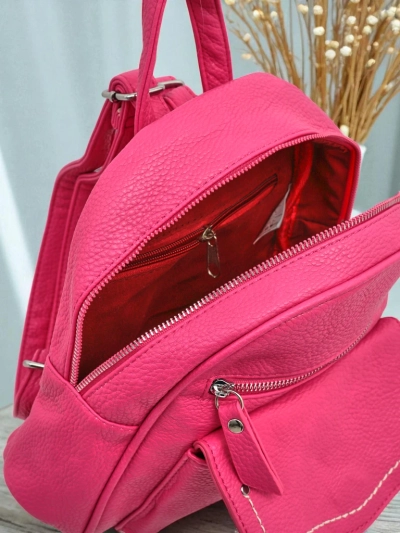 Aurelia Fuchsia Backpack Eco Leather Królewska Moda Women's 25x25cm