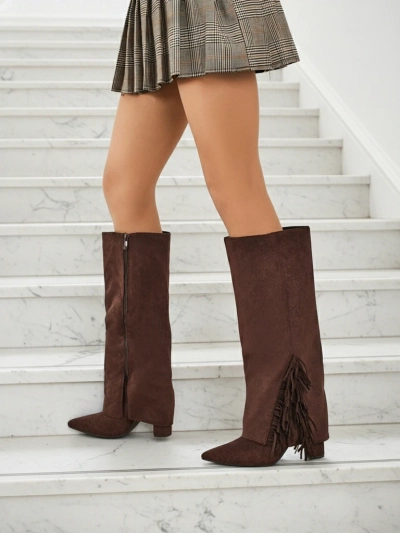 Kozaki Damskie eko zamszowe z cholewką Rimolea