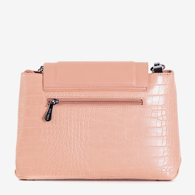 Ladies' nude handbag with animal embossing - Handbags