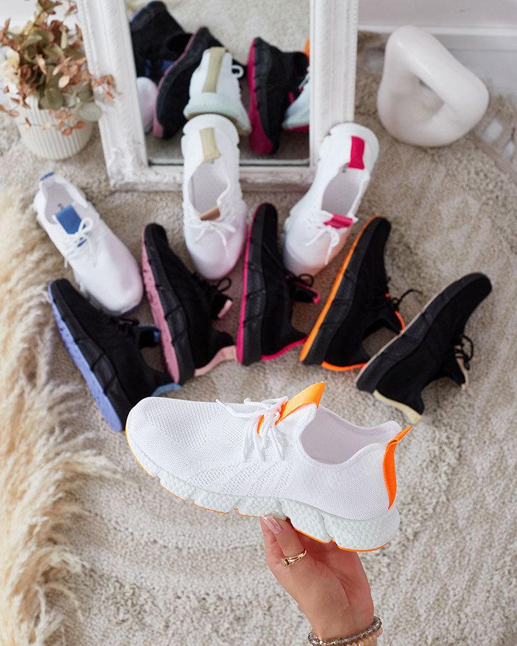 White and orange women's sports shoes Baym - Footwear