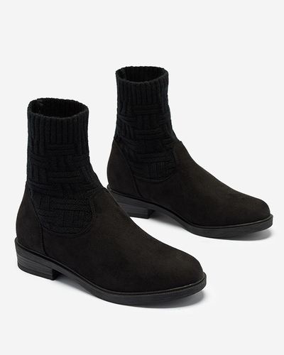 Black women's boots with a flexible Asencion upper - Footwear
