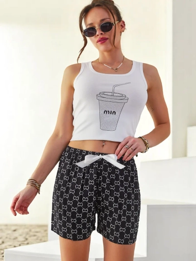 Royalfashion kokvilnas sieviešu šorti ar lāčiem