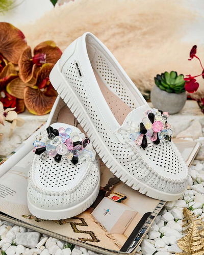Royalfashion Sieviešu ažūra mokasīni ar pērlītēm Nasfali