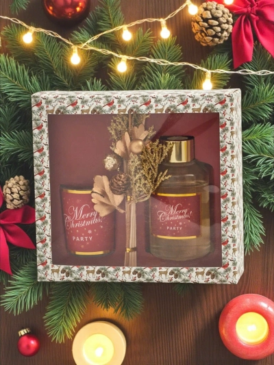 Set: Festive aroma sticks and Merry Christmas candle