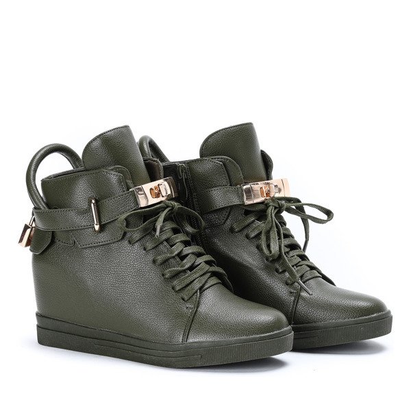 Green sneakers with an indoor wedge Sinnea - Footwear