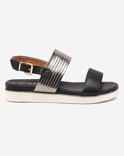 OUTLET Women's eco-leather sandals in black Kerita - Footwear