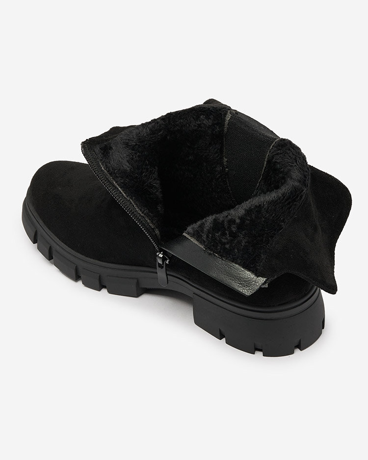 Royalfashion Melni sieviešu zābaki ar dekoratīvu siksniņu Dafflo